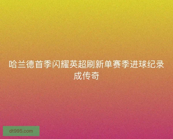 哈兰德首季闪耀英超刷新单赛季进球纪录成传奇
